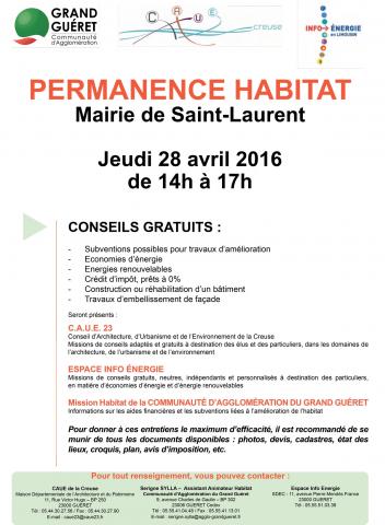 Affiche permanence habitat Saint-Laurent