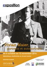 Affiche exposition Vivian Maier Bibliothèque Multimédia du Grand Guéret